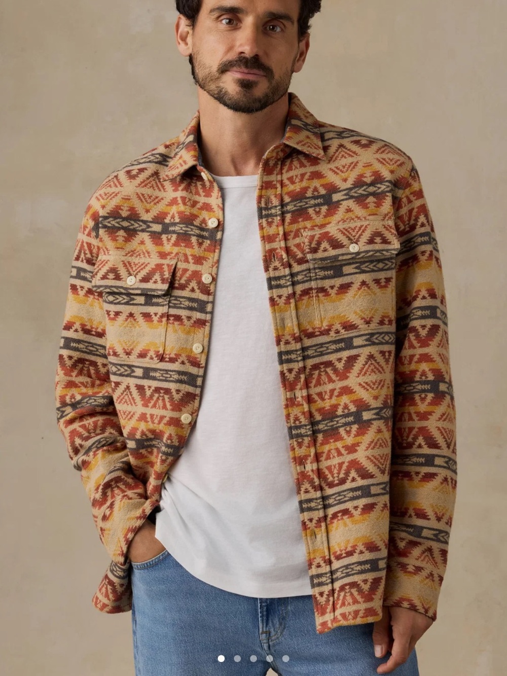 Faherty Mens Lehi Canyon Overshirt Large NWT